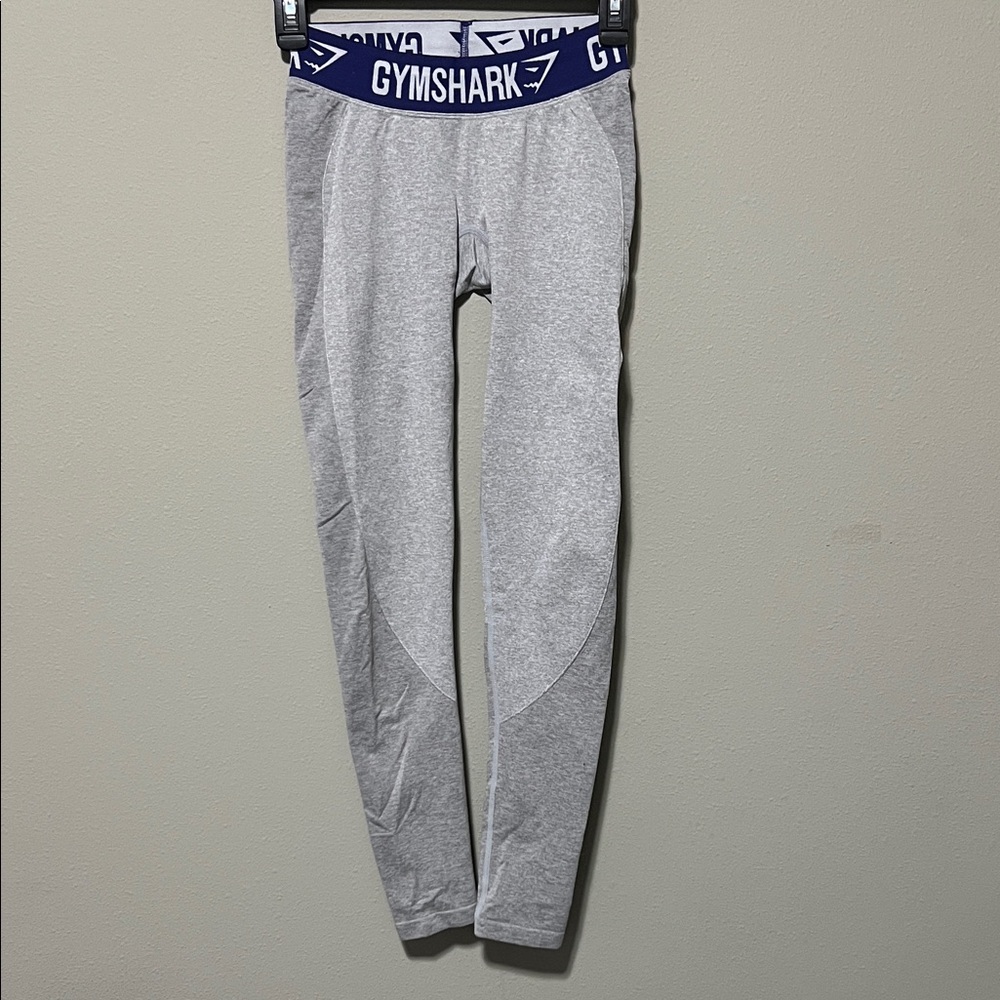Gymshark Heather Gray Leggings with Logo Waistband